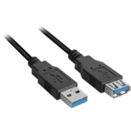 Sharkoon 3m, 2xUSB3.0-A cabo USB USB 3.2 Gen 1 (3.1 Gen 1) USB A Preto
