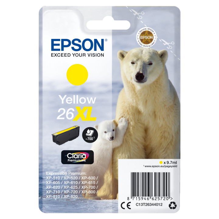 Epson Polar bear C13T26344012 tinteiro 1 unidade(s) Original Rendimento alto (XL) Amarelo