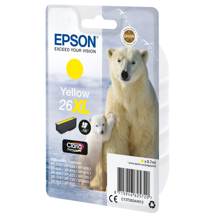 Epson Polar bear C13T26344012 tinteiro 1 unidade(s) Original Rendimento alto (XL) Amarelo
