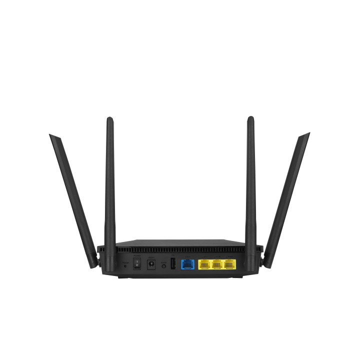 ASUS RT-AX53U router sem fios Gigabit Ethernet Dual-band (2,4 GHz   5 GHz) 3G 4G Preto