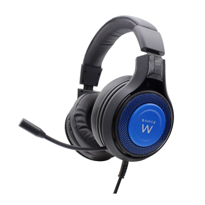 Ewent PL3322 auscultador Auscultadores Fita de pescoço Conetor 3,5 mm Preto, Azul