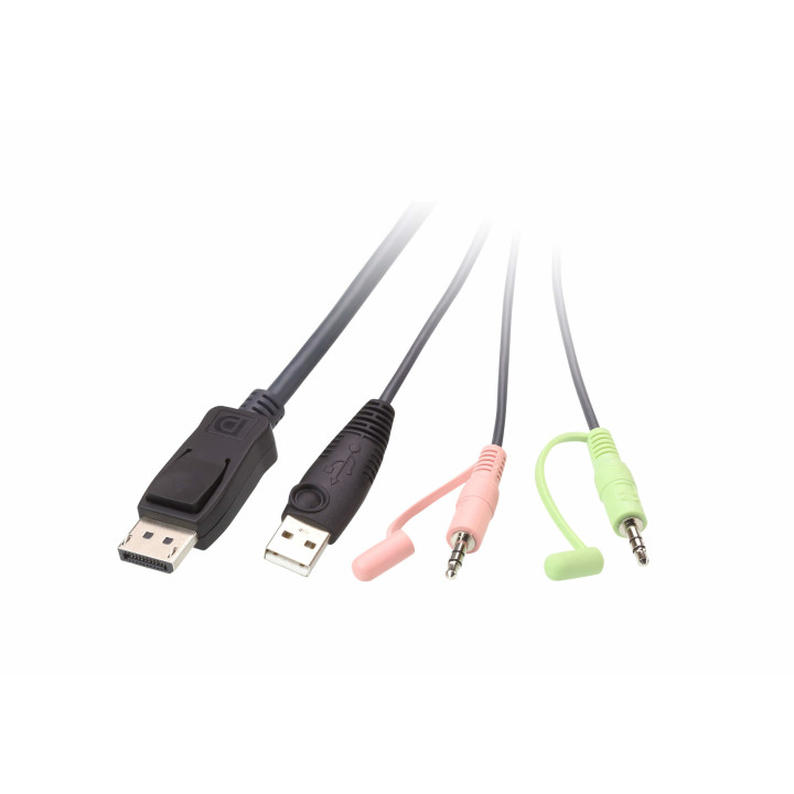 Aten Switch USB DisplayPort Cabo KVM de 2 portas com seletor de porta remota