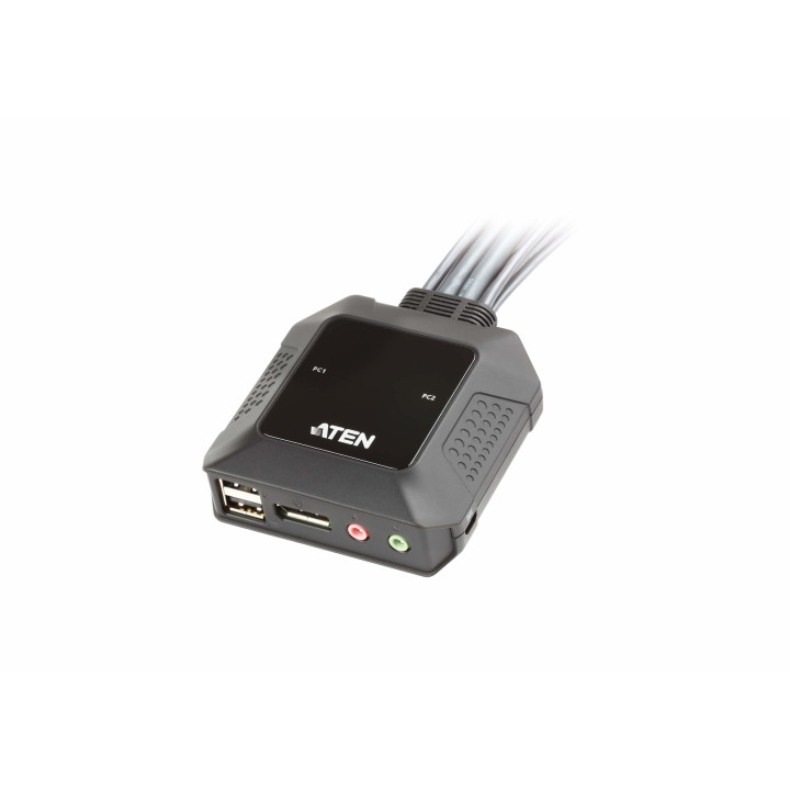 Aten Switch USB DisplayPort Cabo KVM de 2 portas com seletor de porta remota