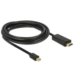 DeLOCK 83698 adaptador de cabo de vídeo 1 m Mini DisplayPort HDMI Preto