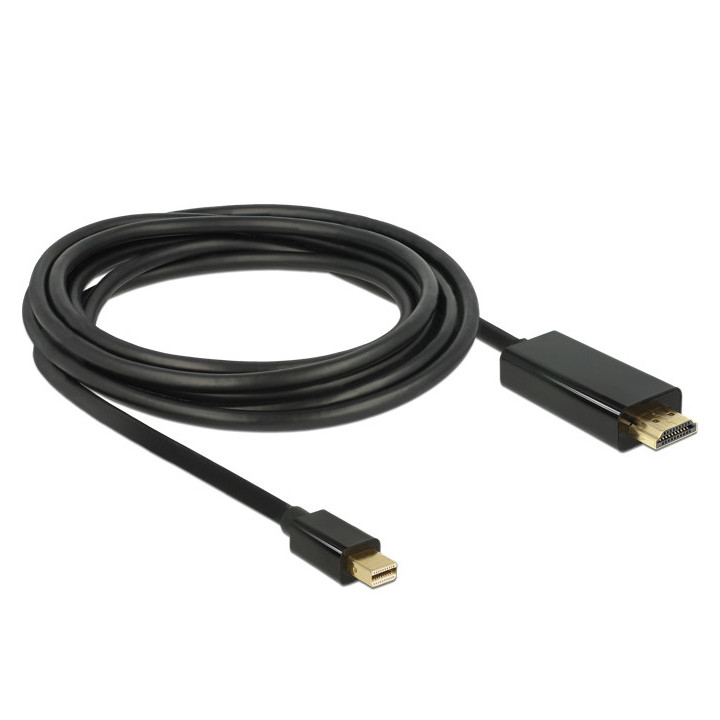 DeLOCK 83698 adaptador de cabo de vídeo 1 m Mini DisplayPort HDMI Preto