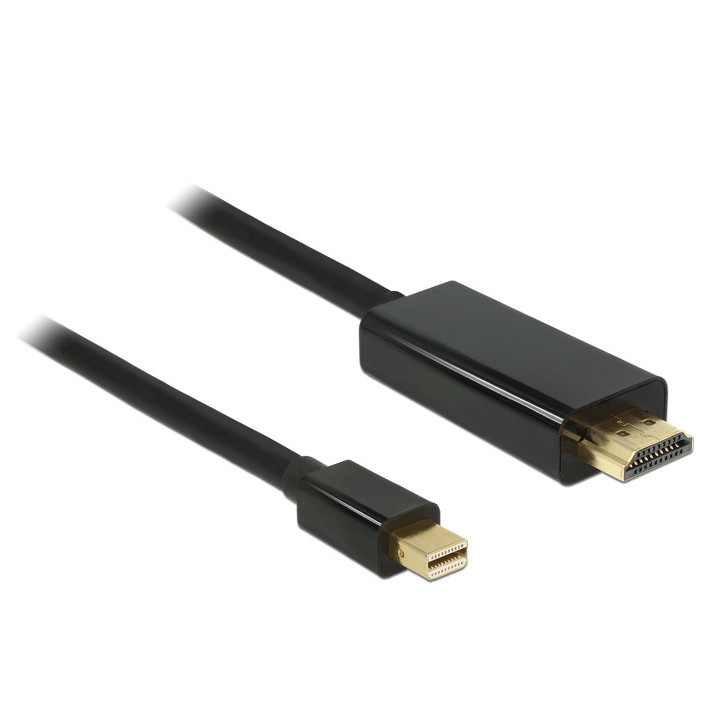 DeLOCK 83698 adaptador de cabo de vídeo 1 m Mini DisplayPort HDMI Preto