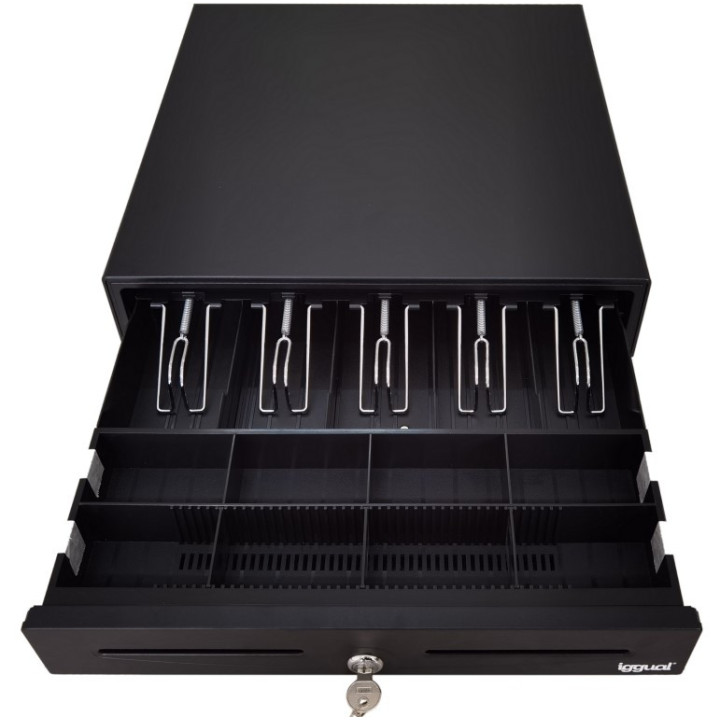 Gaveta de dinheiro iggual IRON-70 44,5cm 5+8 Preto
