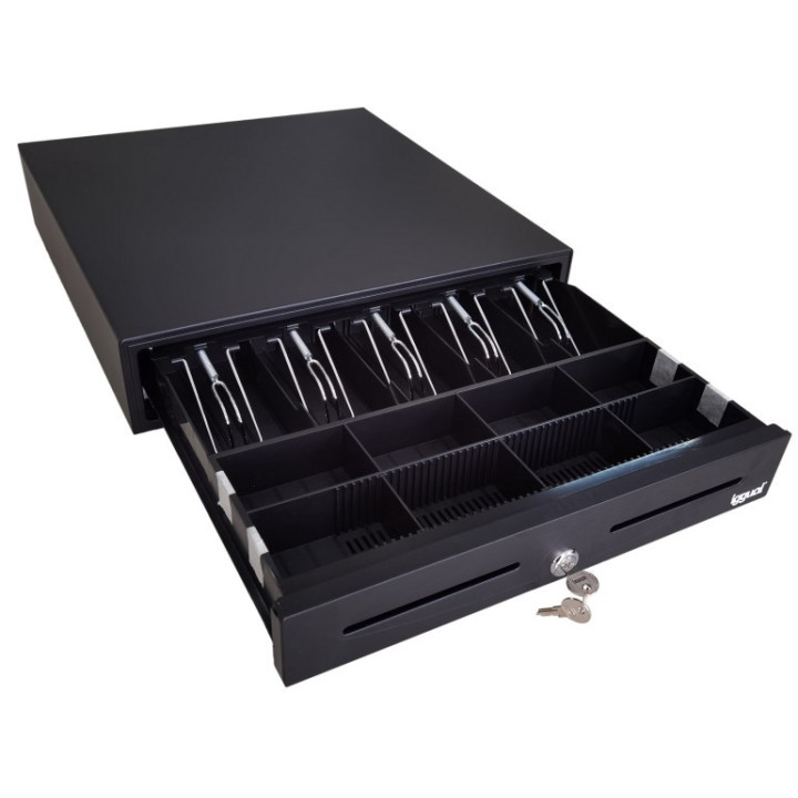 Gaveta de dinheiro iggual IRON-70 44,5cm 5+8 Preto