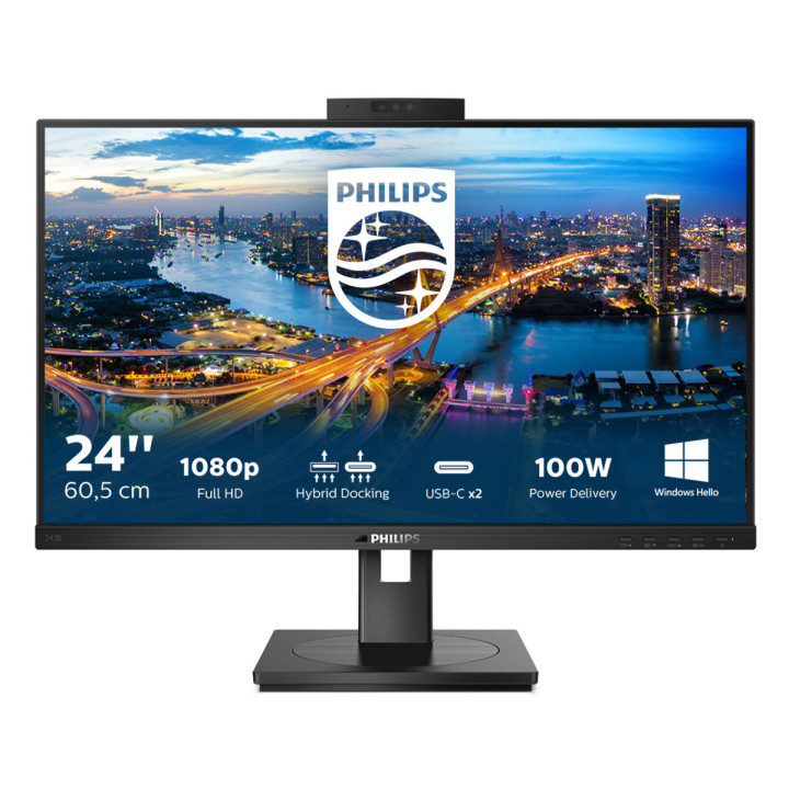 Philips B Line 243B1JH 00 monitor de ecrã 60,5 cm (23.8") 1920 x 1080 pixels Full HD LCD Preto
