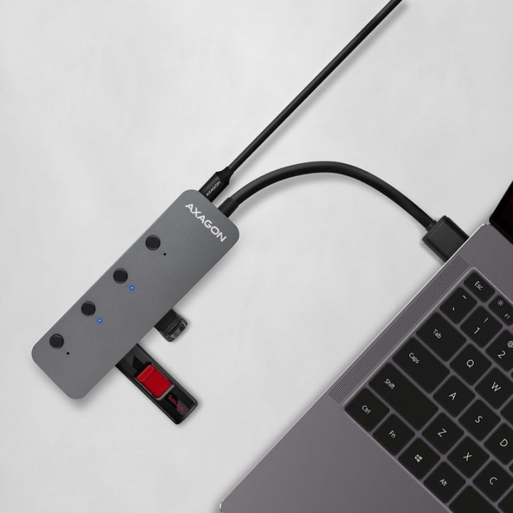 Hub Switch AXAGON HUE-MSA Superspeed USB-A, 4x USB 3.0, Activo 20cm