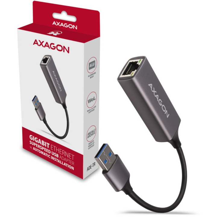Placa de rede  AXAGON ADE-TR Gigabit Ethernet 10/100/1000 - USB 3.1 Tipo A