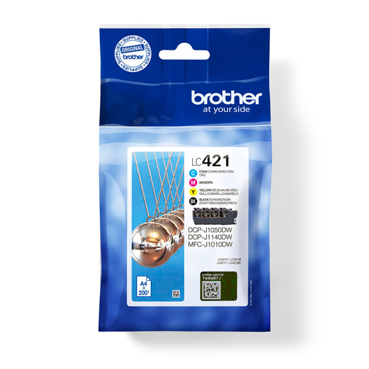 Brother LC-421VAL PagePack 4 unidade(s) Original Rendimento padrão Preto, Ciano, Magenta, Amarelo