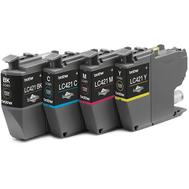 Pack 4 Tinteiros Originais Brother LC-421VAL Rendimento padrão Preto,