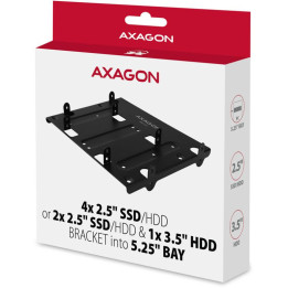 Suporte para baia 5.25'' AXAGON RHD-435 para 4x 2.5"SSD/HDD /2x 2.5"SSD/HDD + 1x 3.5" HDD