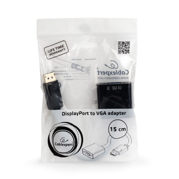Adaptador Gembird VGA (D-Sub) DisplayPort Preto