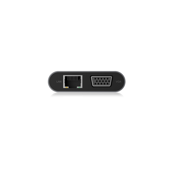 ICY BOX IB-DK4040-CPD base & duplicador de portas Com fios USB 3.2 Gen 1 (3.1 Gen 1) Type-C Antracite, Preto
