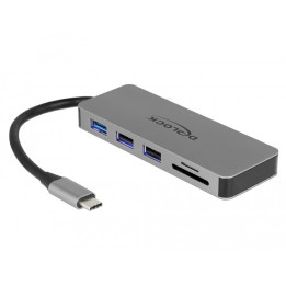 DeLOCK 87743 hub de interface USB 3.2 Gen 1 (3.1 Gen 1) Type-C Cinzento
