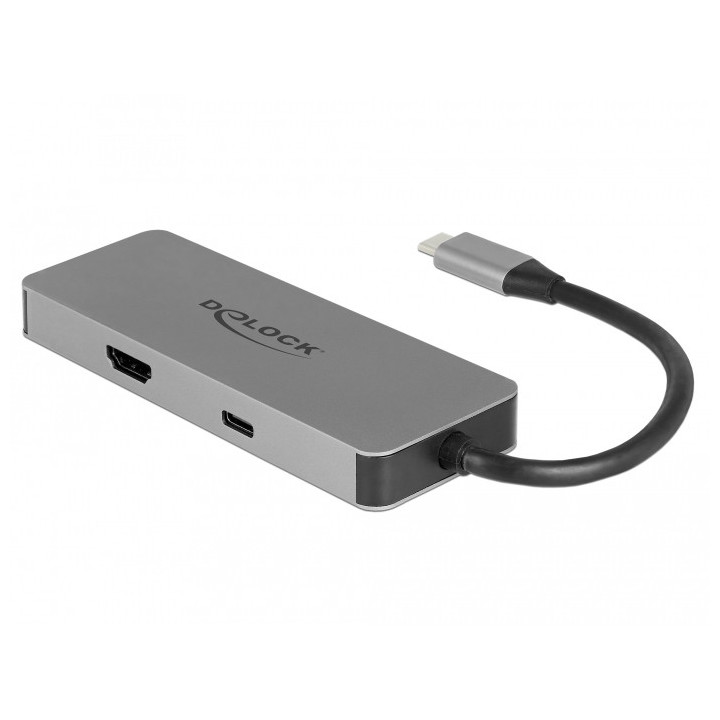 DeLOCK 87743 hub de interface USB 3.2 Gen 1 (3.1 Gen 1) Type-C Cinzento