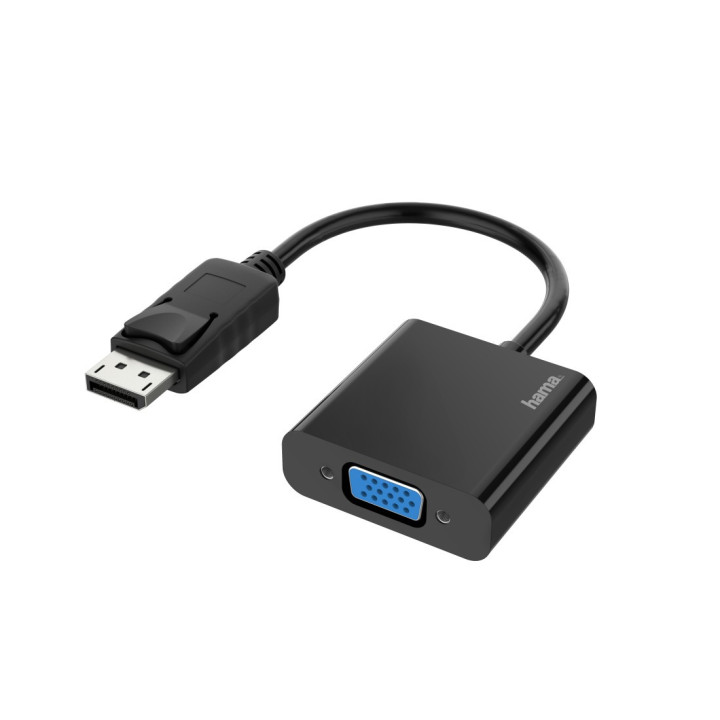 Hama 00200337 adaptador de cabo de vídeo DisplayPort VGA (D-Sub) Preto