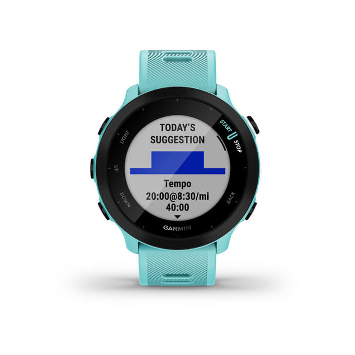 Garmin Forerunner 55 relógio desportivo Bluetooth 208 x 208 pixels Cor aqua, Preto