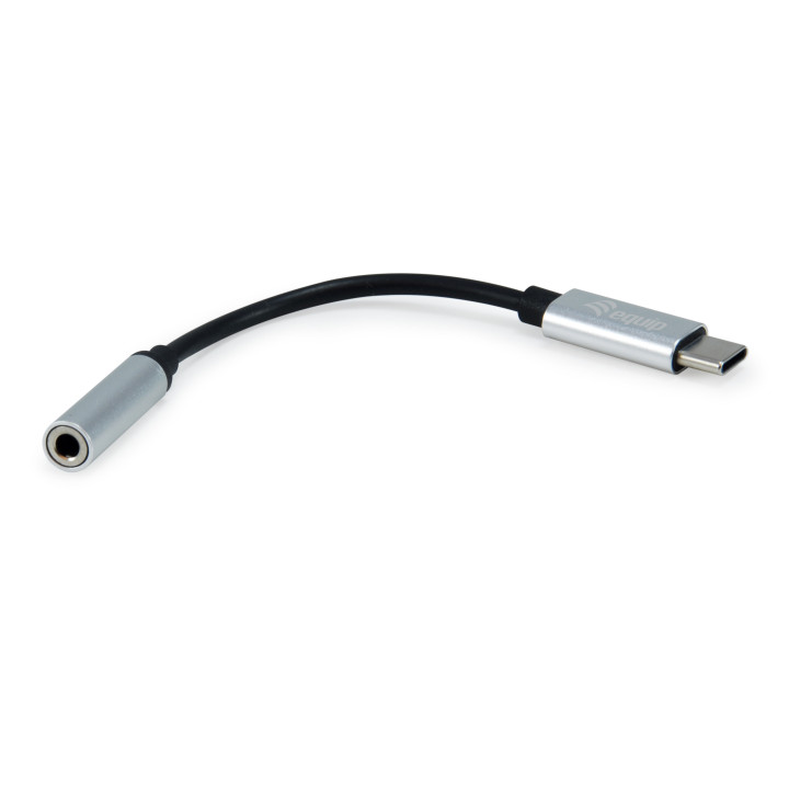 Equip 133474 cabo para telemóvel Preto, Prateado 0,15 m USB-C 3.5 mm