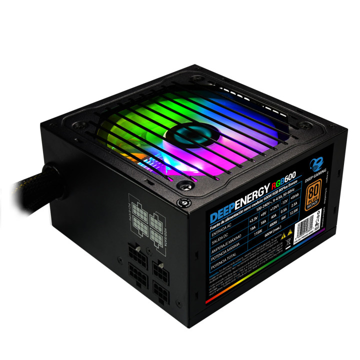CoolBox DeepEnergy RGB600 fonte de alimentação 600 W 20+4 pin ATX ATX Preto