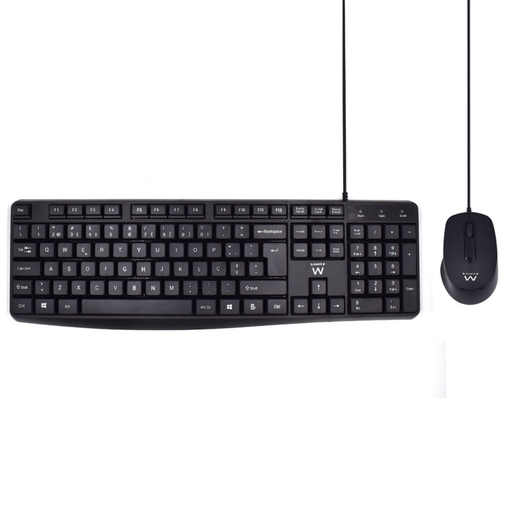 Ewent EW3007 teclado USB QWERTY Português Preto