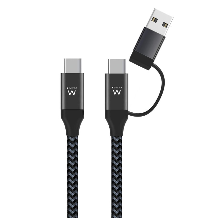 Ewent EW9918 cabo USB 1 m USB 3.2 Gen 1 (3.1 Gen 1) USB C Preto
