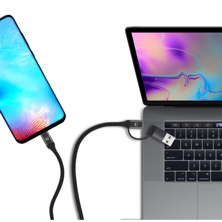 Ewent EW9918 cabo USB 1 m USB 3.2 Gen 1 (3.1 Gen 1) USB C Preto
