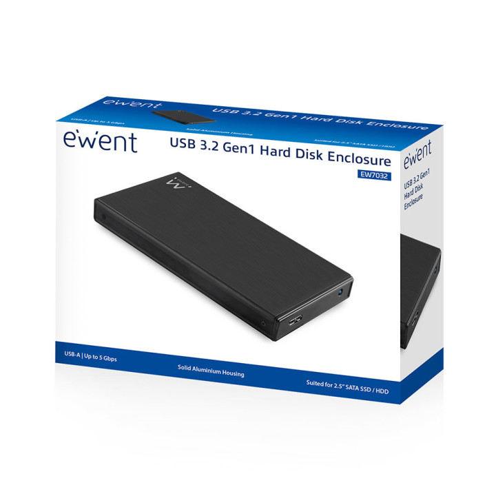 Ewent EW7032 Caixa para Discos Rígidos Compartimento HDD SSD Preto 2.5"
