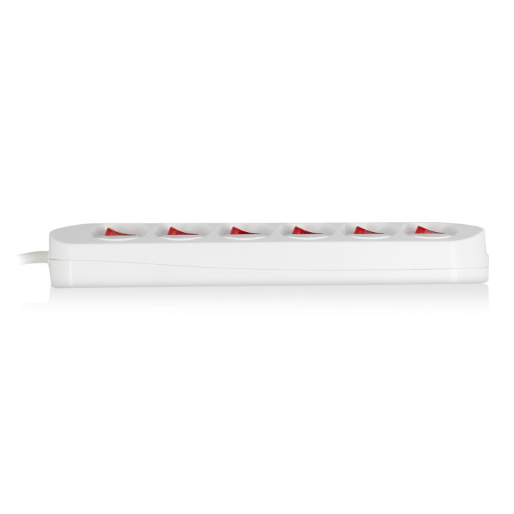 Ewent EW3933 extensão elétrica 1,5 m 6 tomada(s) CA Interior Vermelho, Branco