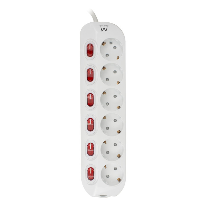 Ewent EW3933 extensão elétrica 1,5 m 6 tomada(s) CA Interior Vermelho, Branco