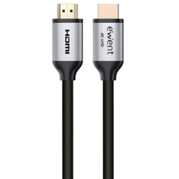 Cabo de Monitor Ewent HDMI 2.0 Macho/Macho 1.8 Metros c/Ethernet 4K@60Hz Preto