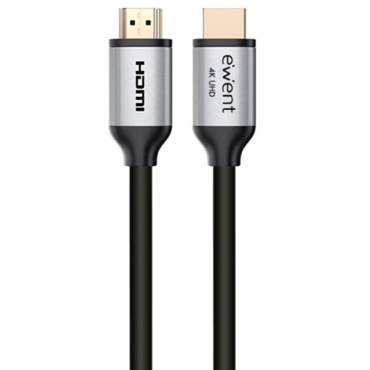 Cabo de Monitor Ewent HDMI 2.0 Macho/Macho 1.8 Metros c/Ethernet 4K@60Hz Preto