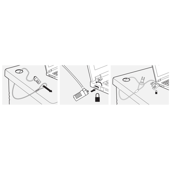 Ewent EW1241 cadeado antirroubo Prateado 1,5 m