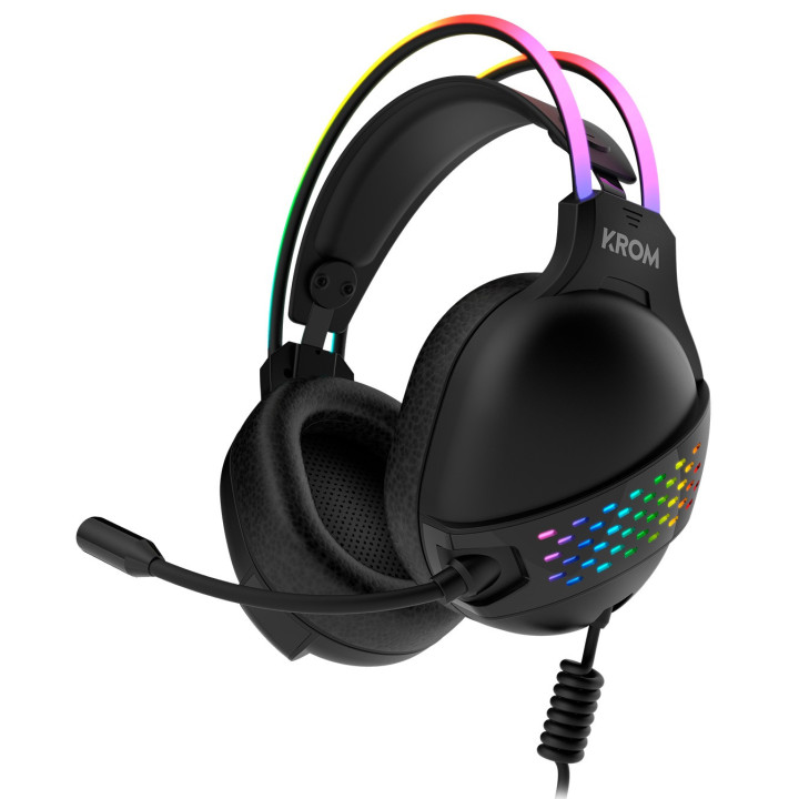 Krom Klaim Auscultadores Com fios Fita de cabeça Jogos USB Type-A Preto