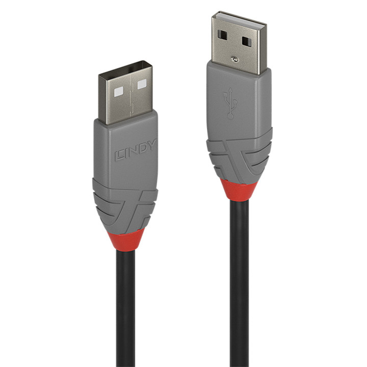 Lindy 36691 cabo USB 0,5 m USB 2.0 USB A Preto, Cinzento