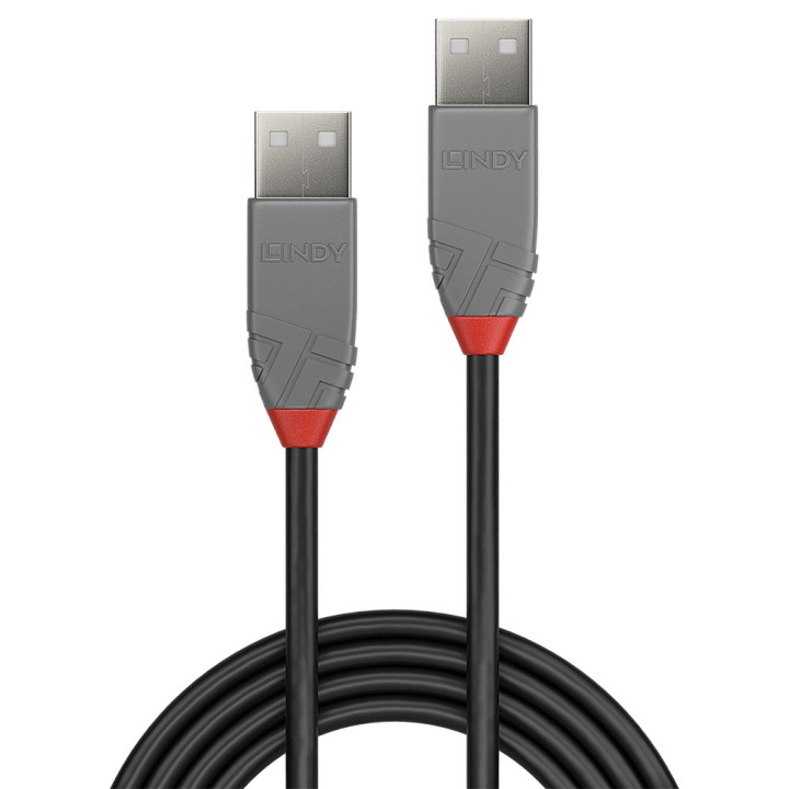 Lindy 36691 cabo USB 0,5 m USB 2.0 USB A Preto, Cinzento