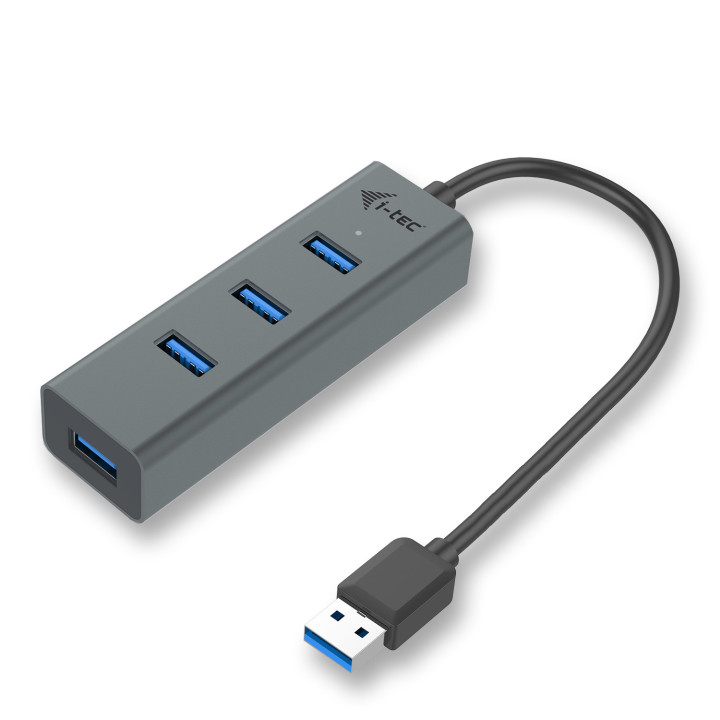 i-tec Metal U3HUBMETAL403 hub de interface USB 3.2 Gen 1 (3.1 Gen 1) Type-A 5000 Mbit s Cinzento