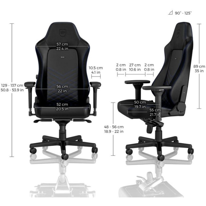 Cadeira noblechairs HERO PU Leather Preto / Azul