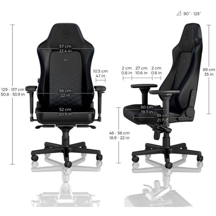 Cadeira noblechairs HERO PU Leather Preto / Azul