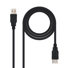 Nanocable 10.01.0202-BK cabo USB 1 m USB 2.0 USB A Preto