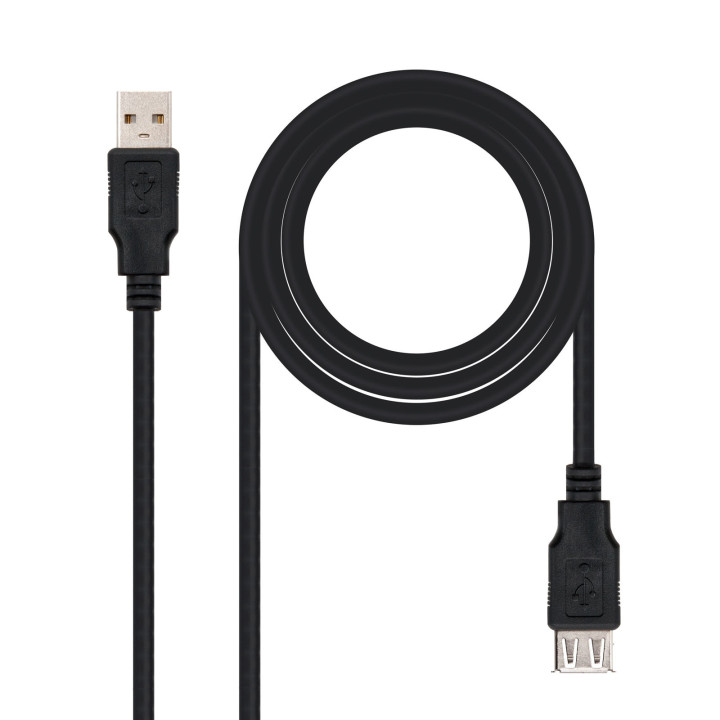 Nanocable 10.01.0202-BK cabo USB 1 m USB 2.0 USB A Preto