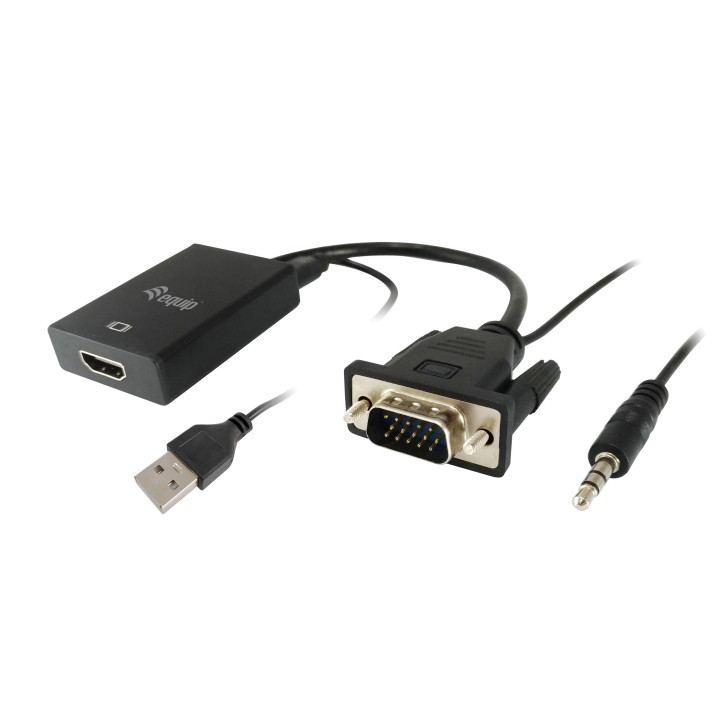 Adaptador EQUIP VGA p/HDMI c/ áudio 0,2 m