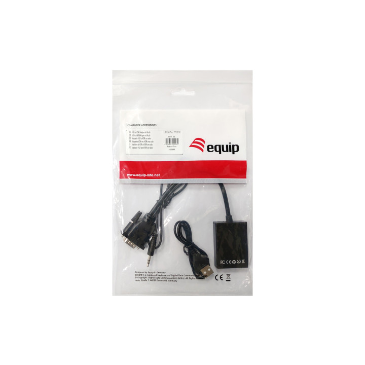 Adaptador EQUIP VGA p/HDMI c/ áudio 0,2 m