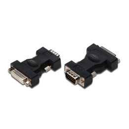 Digitus AK-320505-000-S adaptador para cabos DVI-I, (24+5), jack D-Sub Preto