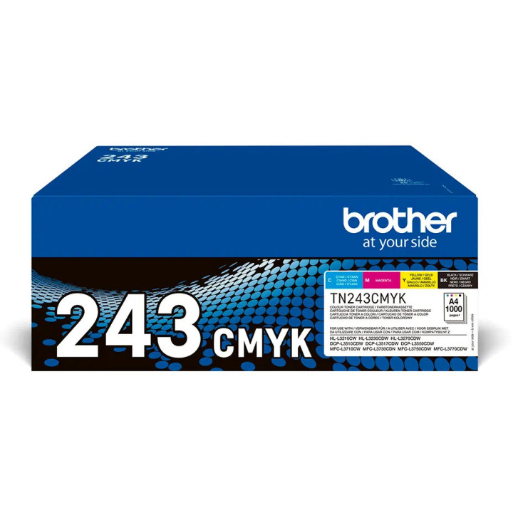 Pack de Toners Originais Brother TN-243CMYK Preto, Ciano, Magenta,