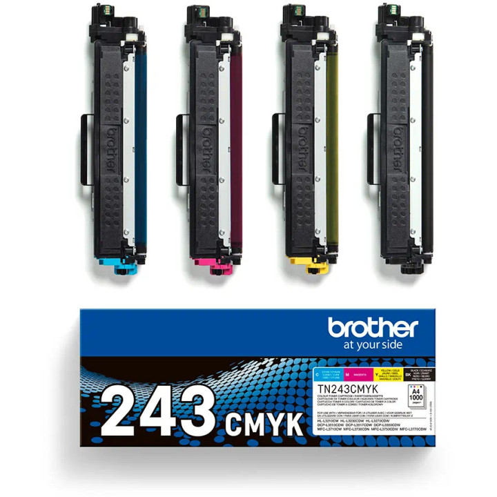 Pack de Toners Originais Brother TN-243CMYK Preto, Ciano, Magenta,