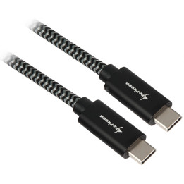 Cabo Sharkoon USB-C 3.2 (Macho) p/ USB-C (Macho) 50cm Preto /Cinza