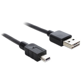 DeLOCK 3m USB 2.0 A - mini USB m m cabo USB USB A Mini-USB A Preto